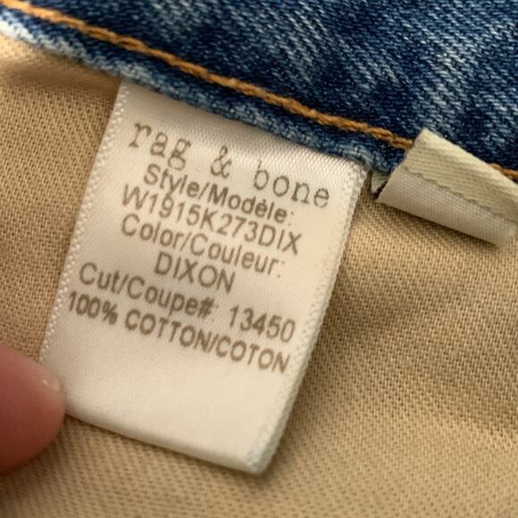 Rag & Bone Cut Off Shorts Distressed In Dixon Light Wash Size 24 - Picture 8 of 8